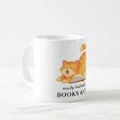 Süßes Büchernarr-Hauskatze-Lustiger Spruch Kaffeetasse (Vorderseite Links)