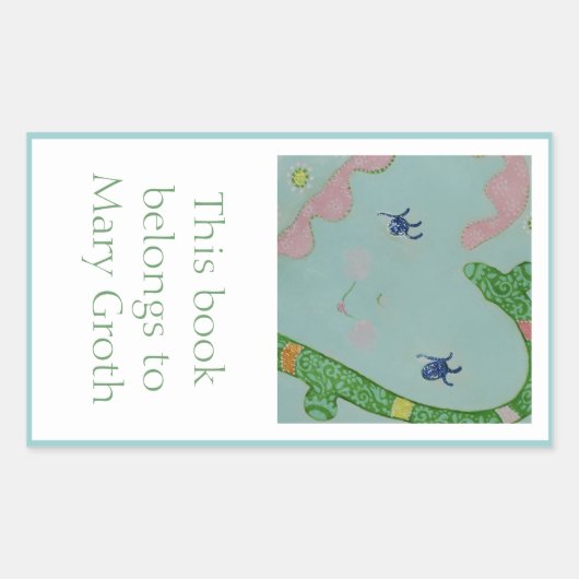 Süßes Buchzeichen Rechteckiger Aufkleber (Vorderseite)