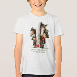Süßes Buckaroo-Jungen-und-Pferde-T-Shirt Tri-Blend Shirt