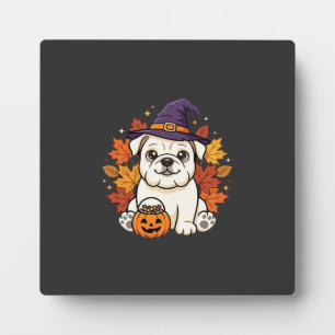 Süßes Bulldoggen-Halloween-Kürbis-Hund-Design_1 Fotoplatte