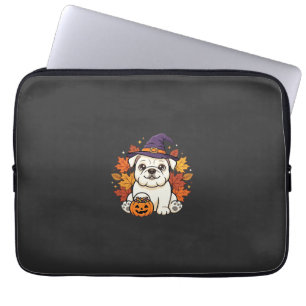 Süßes Bulldoggen-Halloween-Kürbis-Hund-Design_1 Laptopschutzhülle