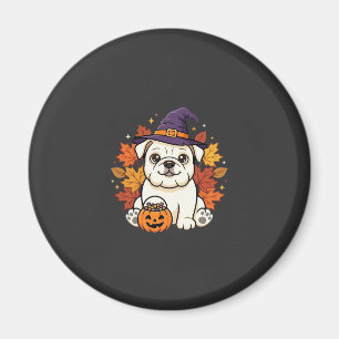 Süßes Bulldoggen-Halloween-Kürbis-Hund-Design_1 Magnet