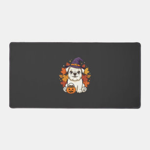 Süßes Bulldoggen-Halloween-Kürbis-Hund-Design_1 Schreibtischunterlage