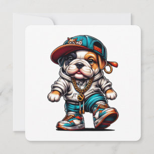 Süßes Bulldoggen-Welpen-Streetwear-Dankeschön-Desi Dankeskarte