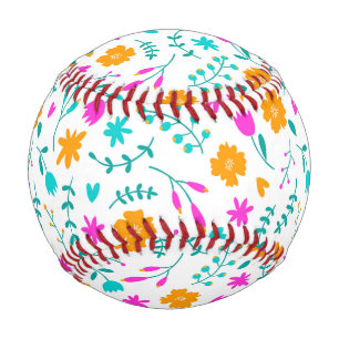 Süßes bunte Blumen Muster Stoff Baseball