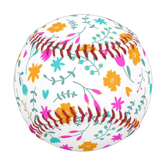 Süßes bunte Blumen Muster Stoff Baseball (Vorderseite)