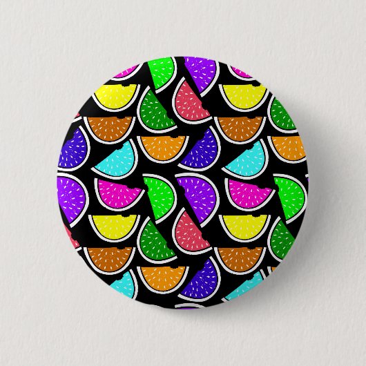 Süßes bunte Wassermelonen-Muster Button (Vorderseite)