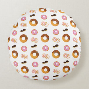 Süßes bunter Donuts-Muster Rundes Kissen