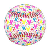 Süßes bunter Herzen Muster Baseball (Rückseite)