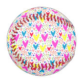 Süßes bunter Herzen Muster Baseball (Vorderseite Links)
