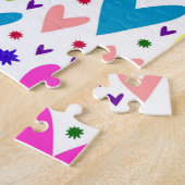 Süßes bunter Herzen Muster Puzzle (Seite)
