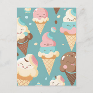 Süßes buntes Eis Postkarte