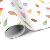Süßes buntes Eiscreme-Muster für Mädchen Geschenkpapier (Rolleneckpunkt)