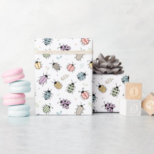 Süßes buntes Insektenmuster Geschenkpapier