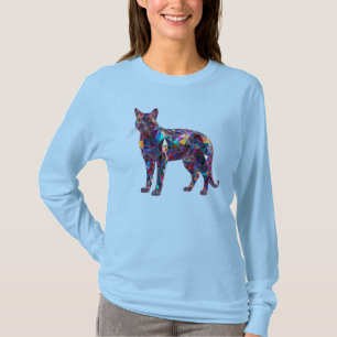 Süßes Buntglas-Katzen-Frauen-T-Shirt T-Shirt
