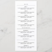 Süßes Burger-Restaurant Menükarte (Rückseite)