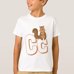 Süßes C für Chipmunk - Kinder ABCD Englisches Alph T-Shirt