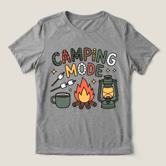 Süßes Camping-Modus-T-Shirt Tri-Blend Shirt (Design Vorderseite)