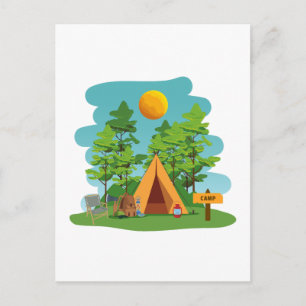 Süßes Camping, Wandern und Natur im Freien Postkarte