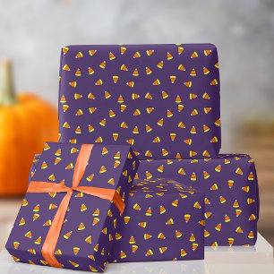 Süßes Candy Corn Muster Lila Geschenkpapier