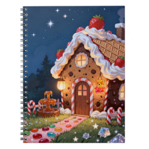 Süßes Candy Cottage Spiralnotizbuch Notizblock