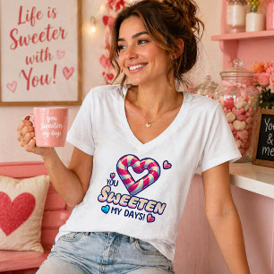 Süßes Candy-Heart-Design T-Shirt