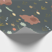 Süßes Capybara-Boho-Regenbogen-Blumenmuster Geschenkpapier (Ecke)