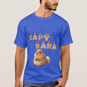 Süßes Capybara-Familien-Grafik-T-Shirt, Fluffiges  T-Shirt