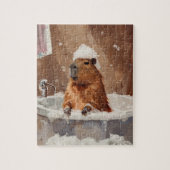Süßes Capybara im Schaumbad Puzzle (Vertikal)