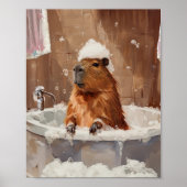 Süßes Capybara in Badewannenposter Poster (Vorne)