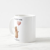 Süßes Capybara-Mädchen mit rosa Herzballon individ Kaffeetasse (Vorderseite Links)