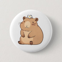Süßes Capybara mit Gänseblümchen Kawaii Design