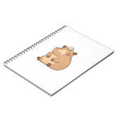 Süßes Capybara mit Gänseblümchen Kawaii Design Notizblock (Linke Seite)