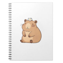 Süßes Capybara mit Gänseblümchen Kawaii Design