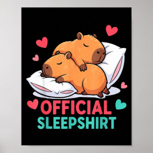 Süßes Capybara Offizielles Schlafshirt Kuscheliger Poster