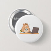 Süßes Capybara-Programmierer-Coffee-Laptop-Design Button (Vorne & Hinten)
