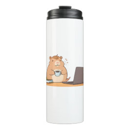 Süßes Capybara-Programmierer-Coffee-Laptop-Design Thermosbecher