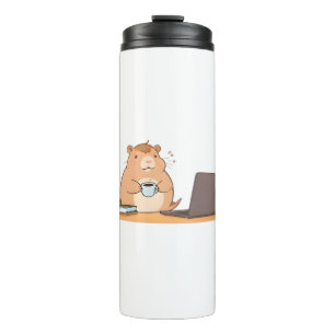 Süßes Capybara-Programmierer-Coffee-Laptop-Design Thermosbecher