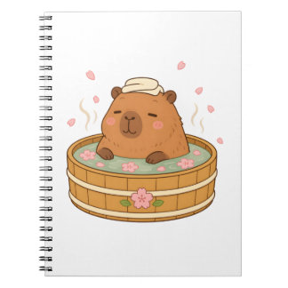 Süßes Capybara Sakura Onsen Kirschblüten Notizbuch Notizblock