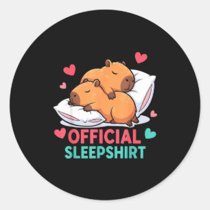 Süßes Capybara-Schlafshirt Kuscheliger Schlaf Vale Runder Aufkleber