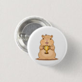 Süßes Capybara-Trophäengewinner Kawaii-Design Button (Vorne & Hinten)