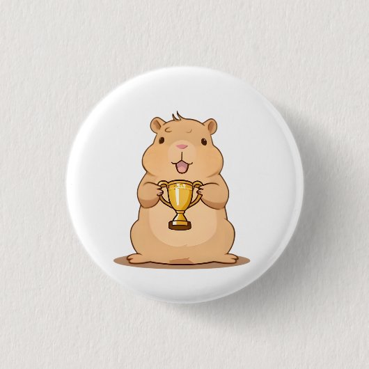 Süßes Capybara-Trophäengewinner Kawaii-Design Button (Vorderseite)