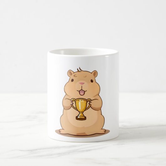Süßes Capybara-Trophäengewinner Kawaii-Design Kaffeetasse (Mittel)