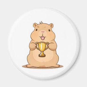 Süßes Capybara-Trophäengewinner Kawaii-Design Magnet