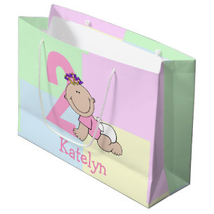 Süßes Cartoon-Baby-Mädchen 2. Geburtstag Große Geschenktüte