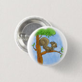 Süßes Cartoon Eichhörnchen Button (Vorne & Hinten)