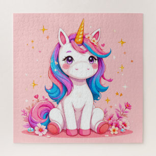 🦄 Süßes Cartoon-Einhorn Magische Fantasy Kinderku Puzzle
