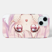 Süßes Cartoon-Gesicht Mädchen Case-Mate iPhone Hülle (Rückseite (Horizontal))