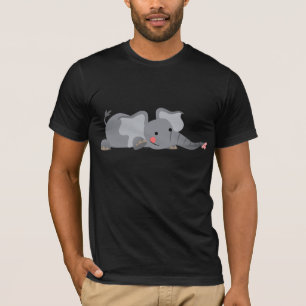 Süßes Cartoon-Hinterhältiger-Elefant-T-Shirt T-Shirt
