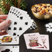 Süßes Cartoon-Kätzchen in einer Box mit Herzen Spielkarten (In Situ)
